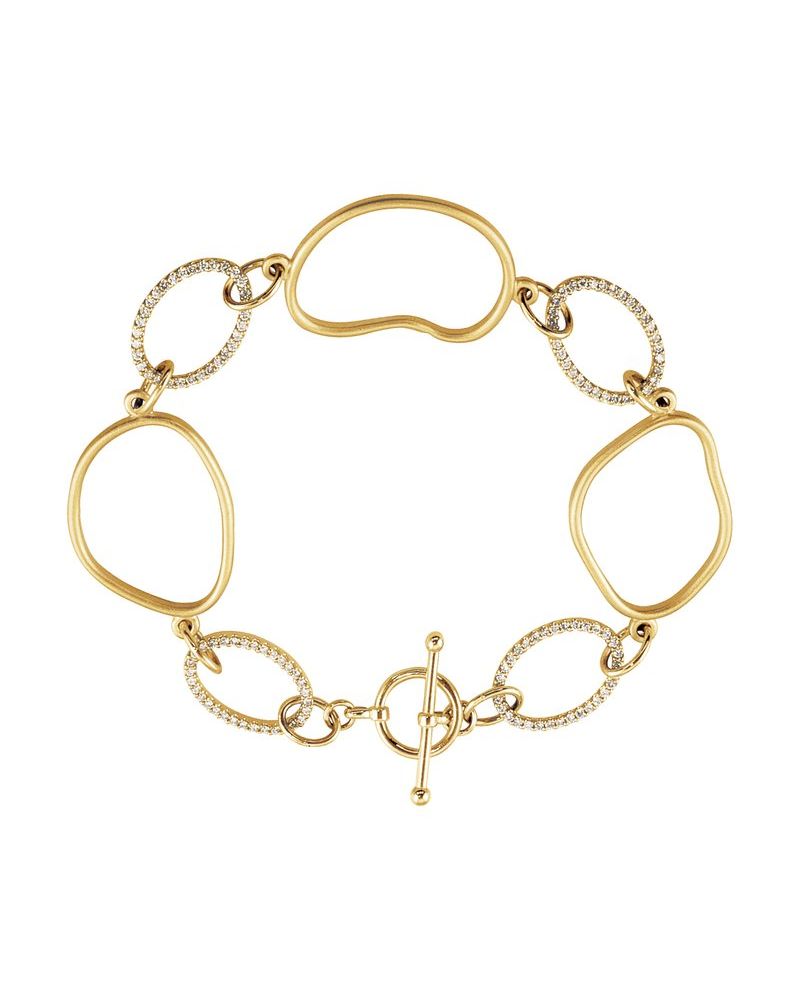 Pulseira Silhueta Vazada em Ouro 14k com Diamantes Naturais