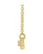 Colar Cruz Barra em Ouro 14k com Diamantes Naturais