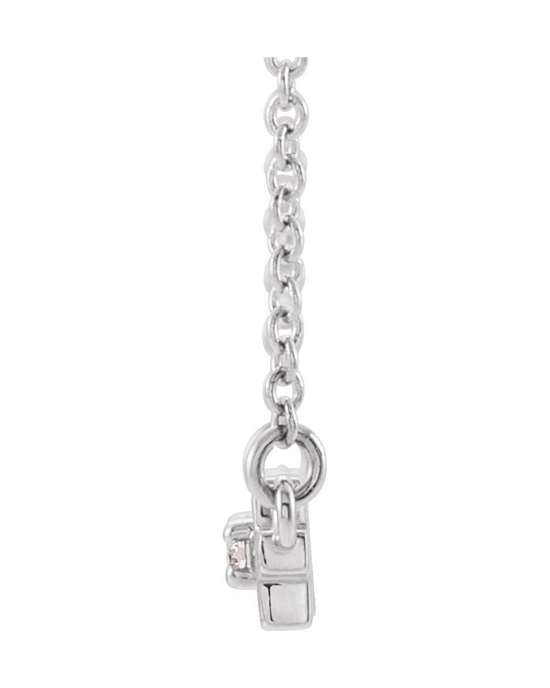 Colar Cruz Barra em Ouro 14k com Diamantes Naturais