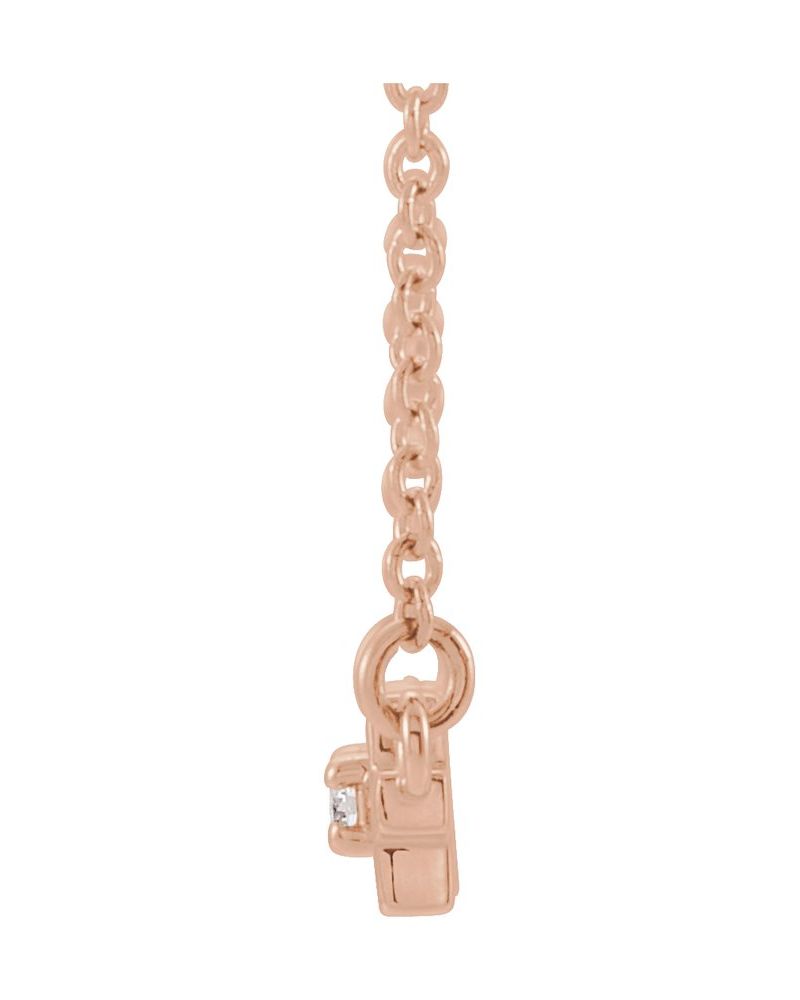 Colar Cruz Barra em Ouro 14k com Diamantes Naturais