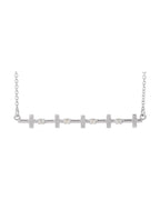 Colar Cruz Barra em Ouro 14k com Diamantes Naturais