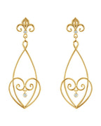 Brinco Flor-de-lis em Ouro 14k com Diamantes Naturais – Modelo 5
