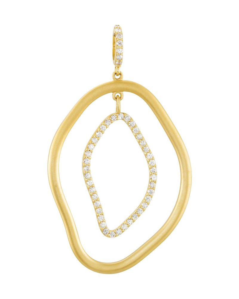 Pingente Silhueta Vazada Cravejado em Ouro 14k com Diamantes Naturais