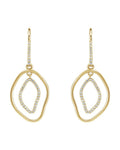 Brinco Silhueta Vazada Pendente em Ouro 14k com Diamantes Naturais – Modelo 2