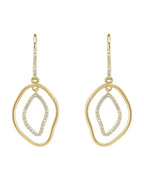 Brinco Silhueta Vazada Pendente em Ouro 14k com Diamantes Naturais – Modelo 2