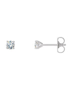 Brinco Ponto de Luz Redondo Quatro Garras Coquetel em Ouro 14k com Diamantes de Laboratório
