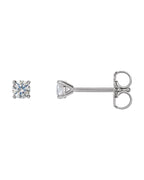 Brinco Ponto de Luz Redondo Quatro Garras Coquetel em Ouro 14k com Diamantes de Laboratório