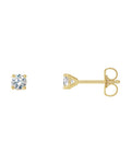 Brinco Ponto de Luz Redondo Quatro Garras Coquetel em Ouro 14k com Diamantes de Laboratório