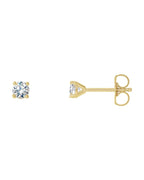 Brinco Ponto de Luz Redondo Quatro Garras Coquetel em Ouro 14k com Diamantes de Laboratório