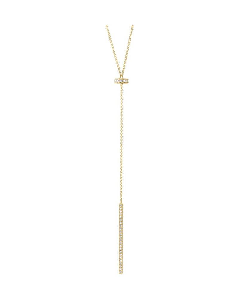 Colar Barra Y em Ouro 14k com Diamantes Naturais – Modelo 7