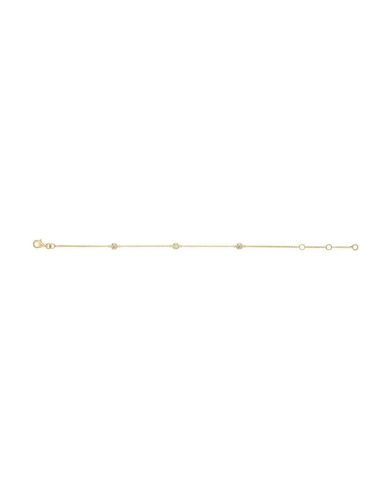 Pulseira Estações com Cravação Bezel em Ouro 14k com Diamantes Naturais – Modelo 2