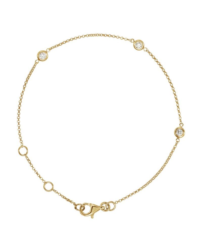 Pulseira Estações com Cravação Bezel em Ouro 14k com Diamantes Naturais – Modelo 2
