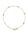 Pulseira Estações com Cravação Bezel em Ouro 14k com Diamantes Naturais