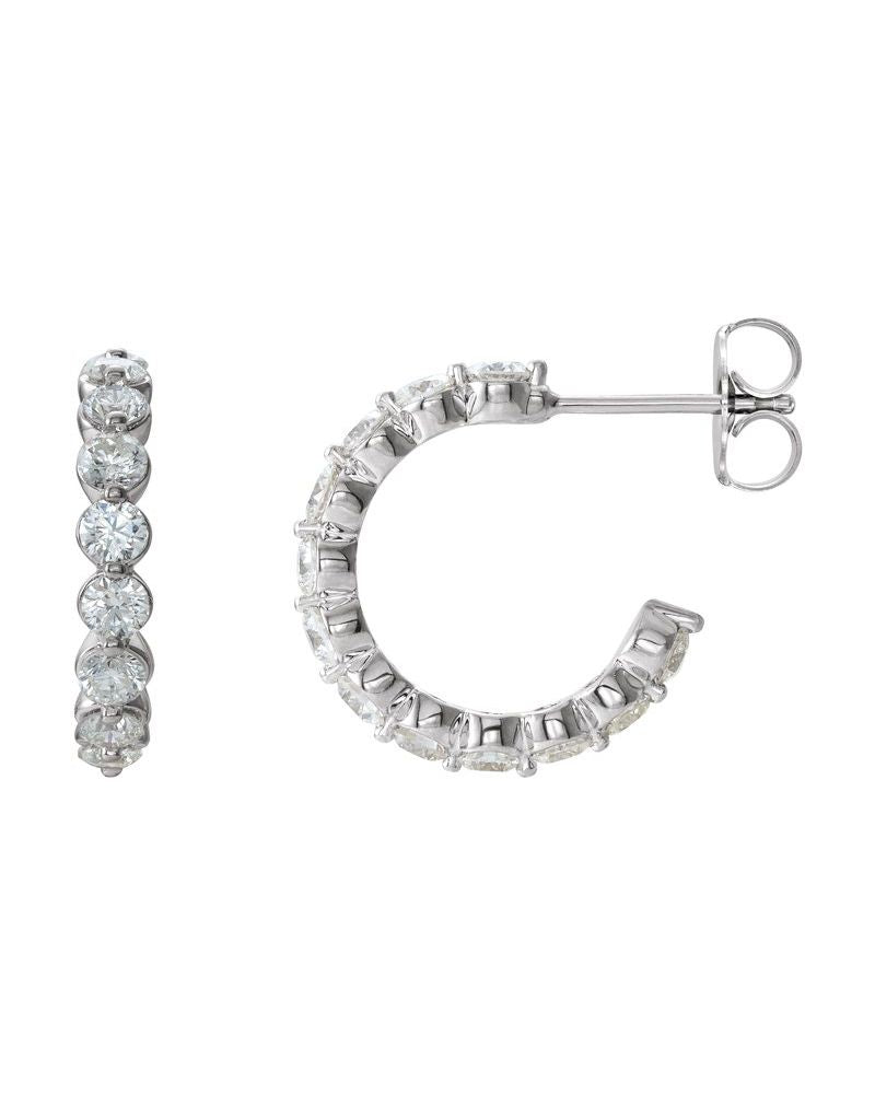 Brinco de Aro Cravejado em Ouro 14k com Diamantes de Laboratório