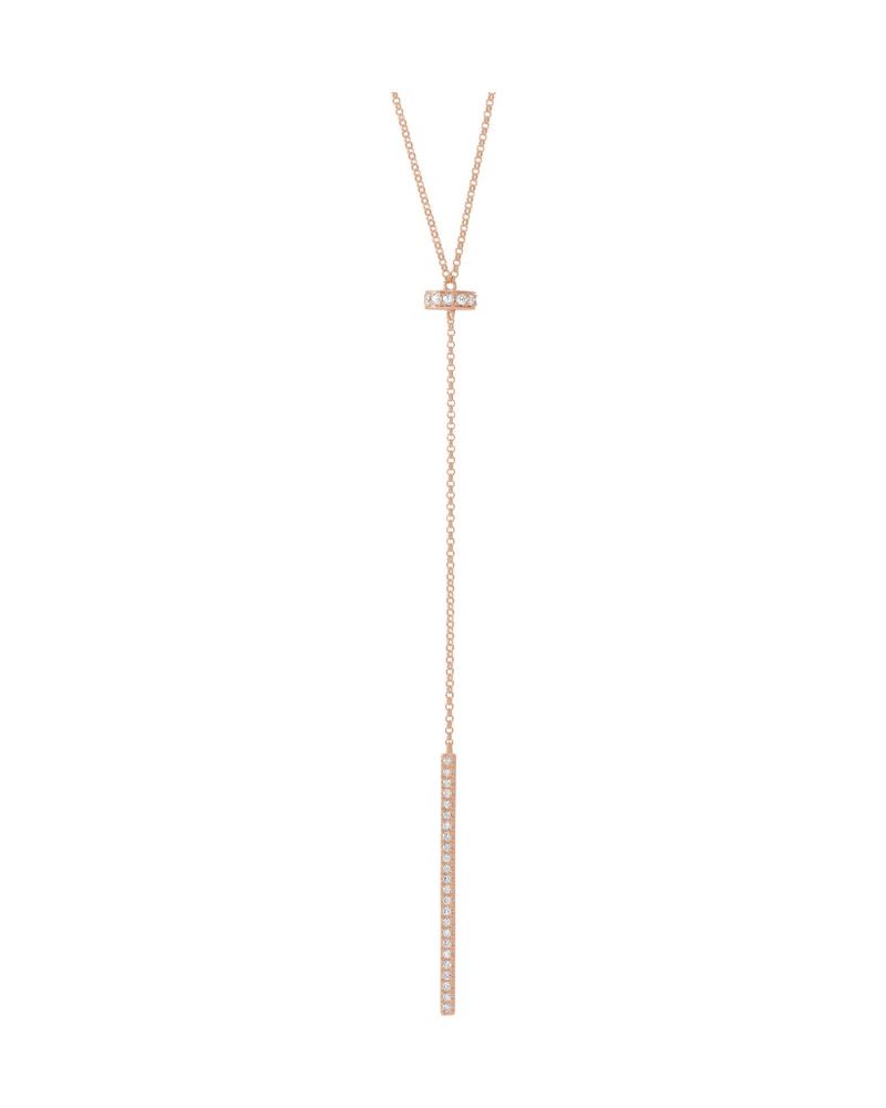 Colar Barra Y em Ouro 14k com Diamantes Naturais – Modelo 7