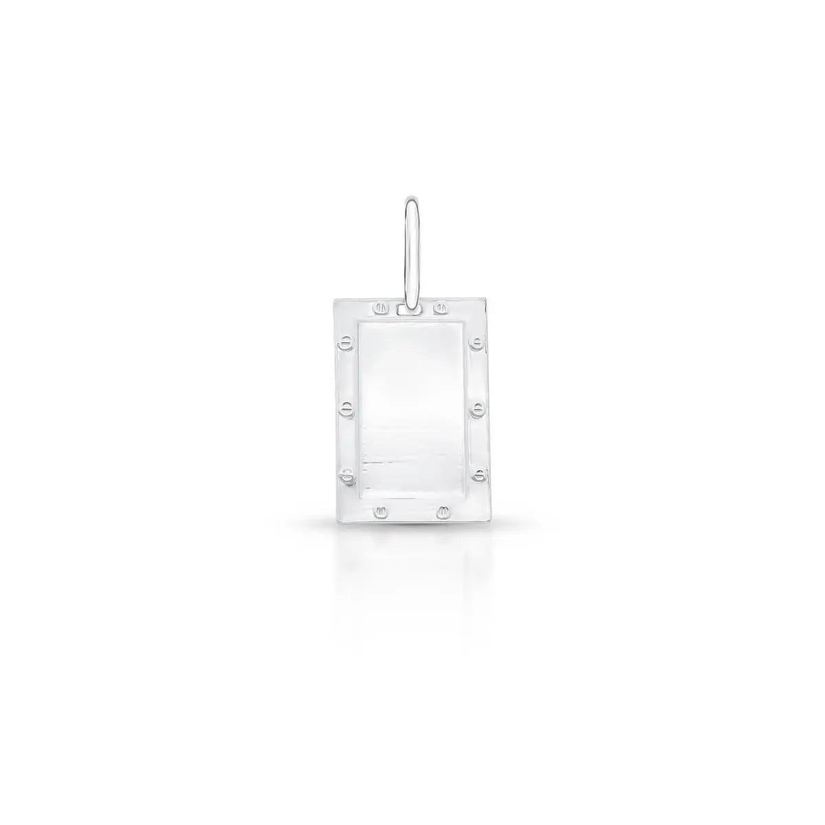 Pingente de Prata 925 Liso Retangular Trabalhado
