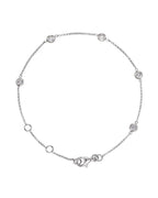 Pulseira Estações com Cravação Bezel em Ouro 14k com Diamantes Naturais