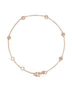 Pulseira Estações com Cravação Bezel em Ouro 14k com Diamantes Naturais