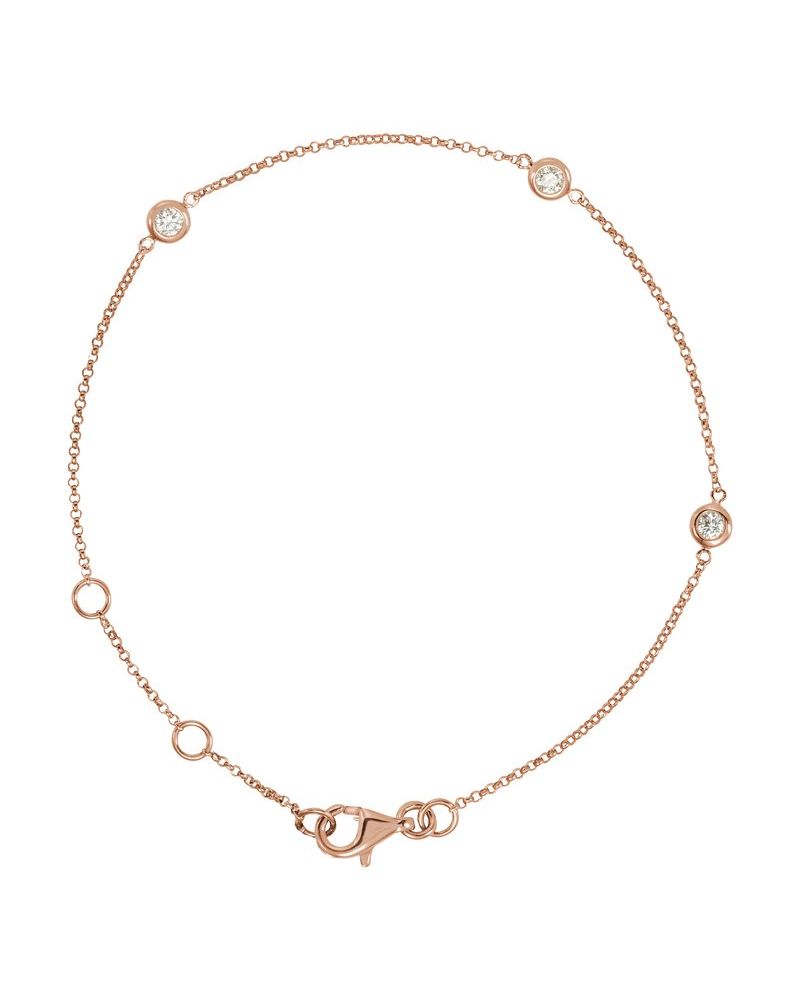 Pulseira Estações com Cravação Bezel em Ouro 14k com Diamantes Naturais – Modelo 2