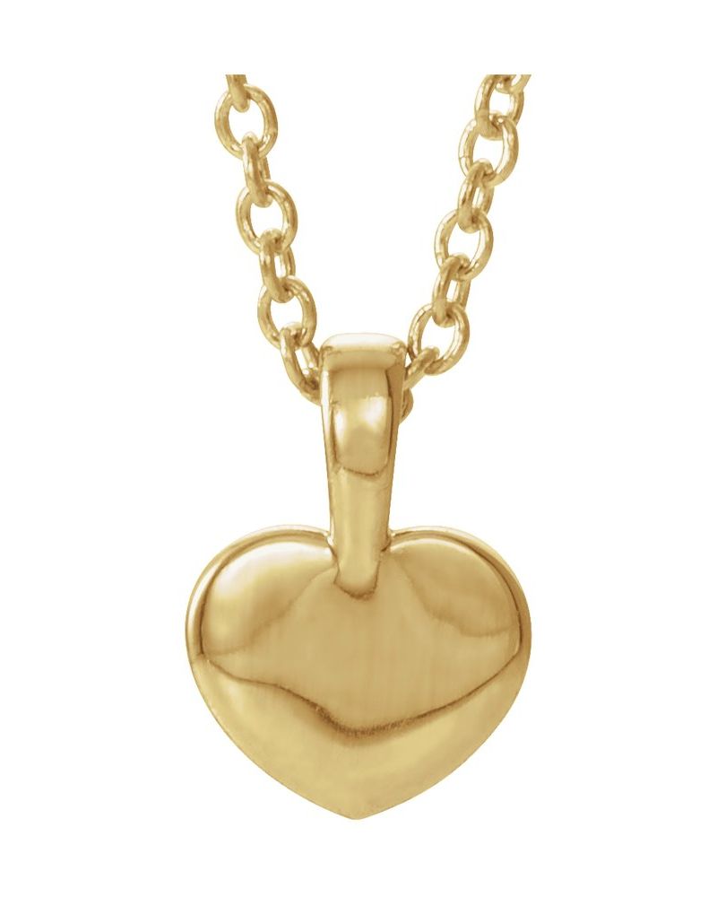 Colar Coração Infantil em Ouro 14k com Diamantes Naturais