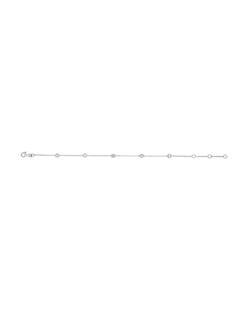 Pulseira Estações com Cravação Bezel em Ouro 14k com Diamantes Naturais