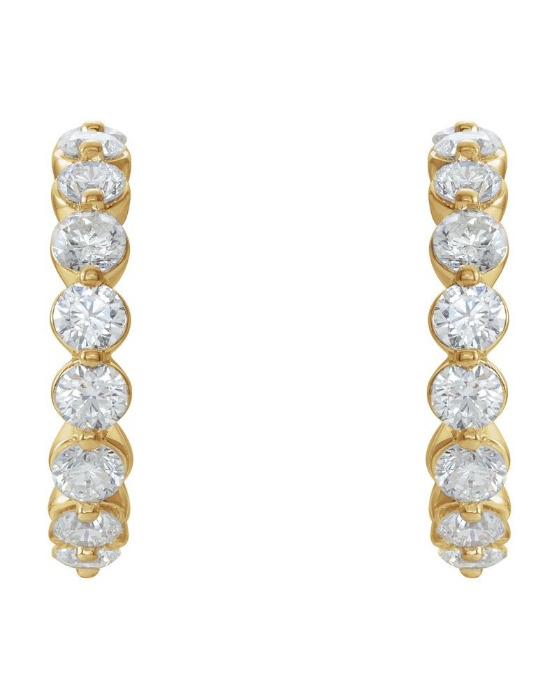 Brinco de Aro Cravejado em Ouro 14k com Diamantes de Laboratório