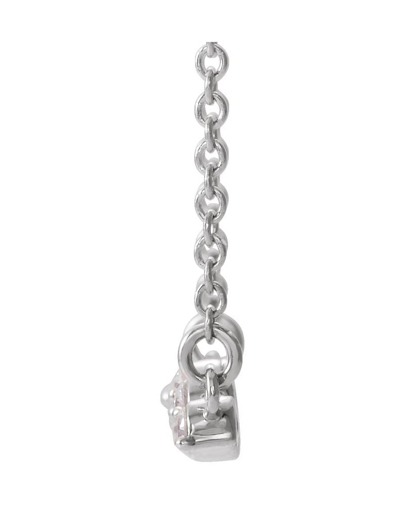 Colar Barra Curva Degradê em Ouro 14k com Diamantes Naturais