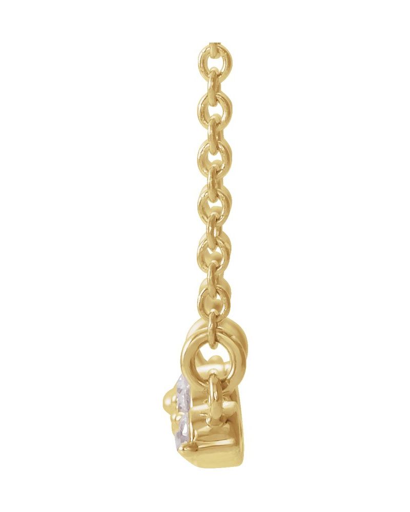 Colar Barra Curva Degradê em Ouro 14k com Diamantes Naturais