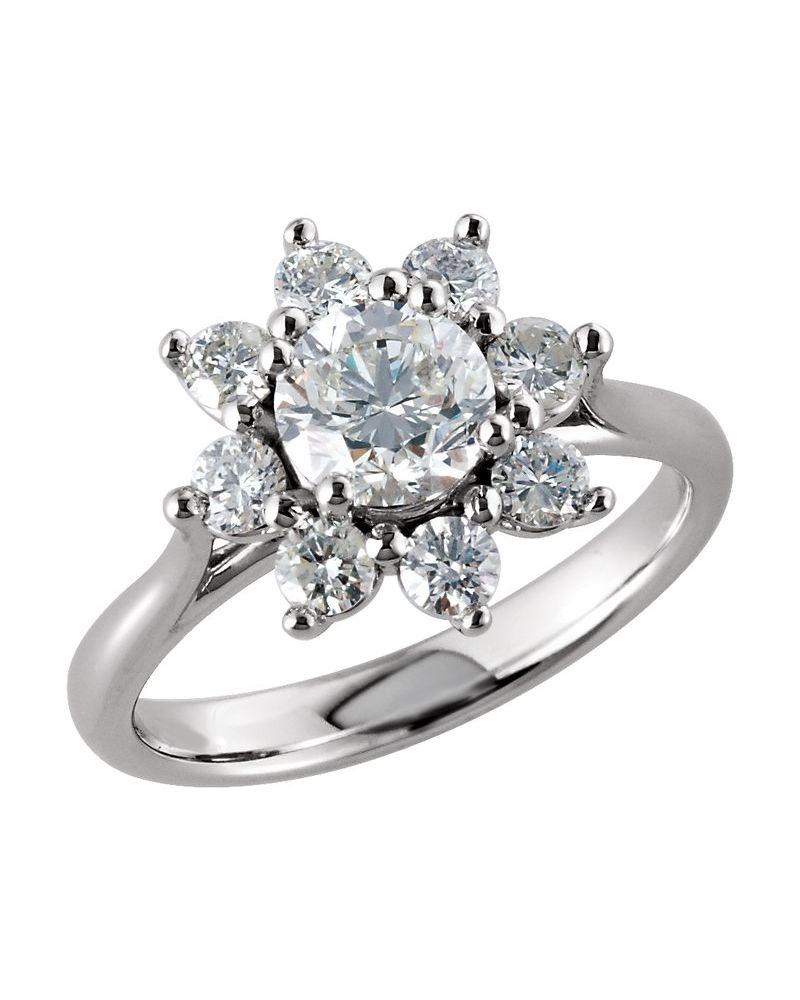 Anel Cluster em Ouro 14k com Diamantes Naturais – Modelo 9