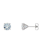 Brinco Ponto de Luz Redondo Quatro Garras Coquetel em Ouro 14k com Diamantes de Laboratório