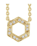 Colar Geométrico Cravejado em Ouro 14k com Diamantes Naturais – Modelo 3