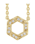 Colar Geométrico Cravejado em Ouro 14k com Diamantes Naturais – Modelo 3