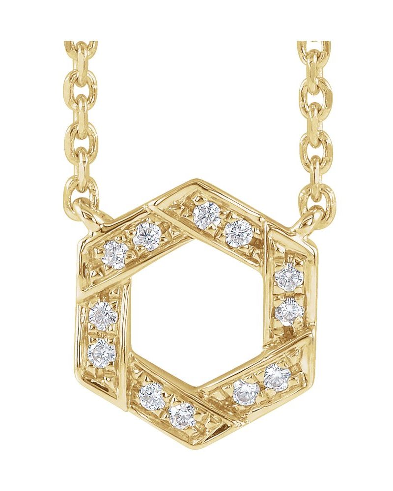 Colar Geométrico Cravejado em Ouro 14k com Diamantes Naturais – Modelo 3
