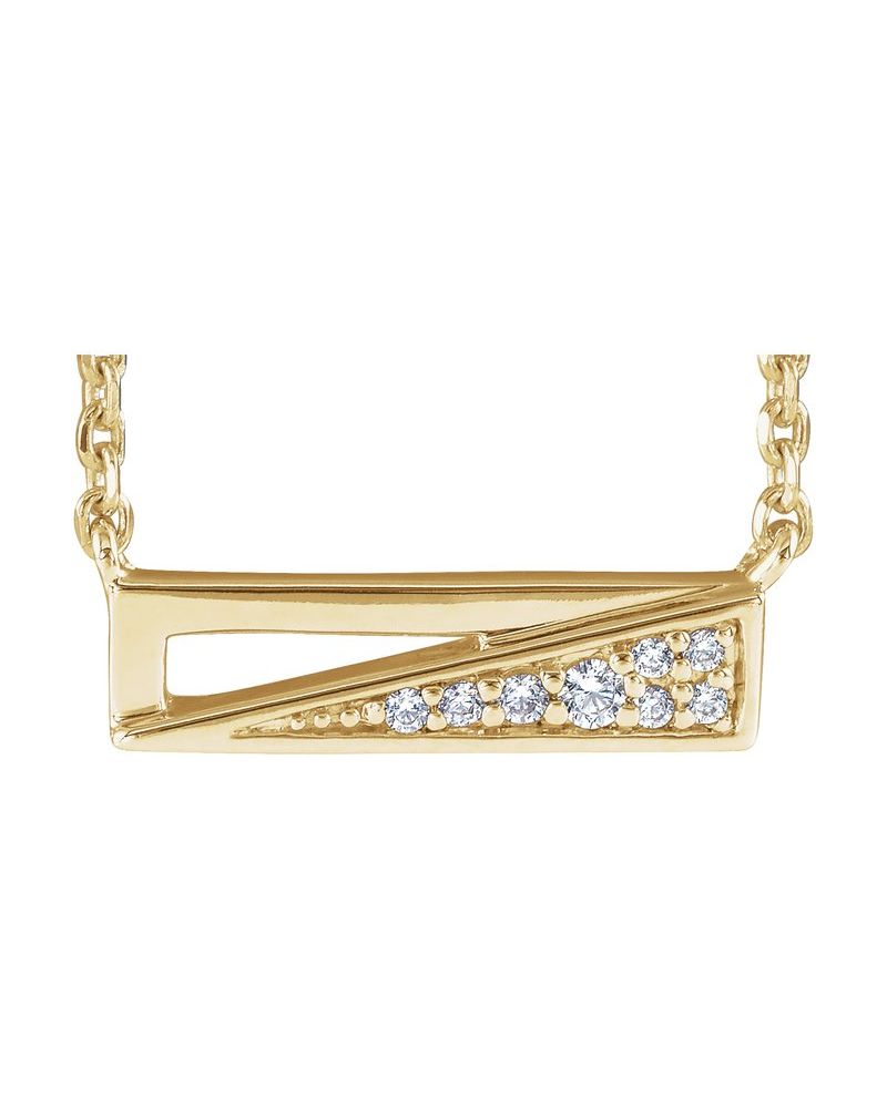 Colar Barra Cravejado em Ouro 14k com Diamantes Naturais – Modelo 12