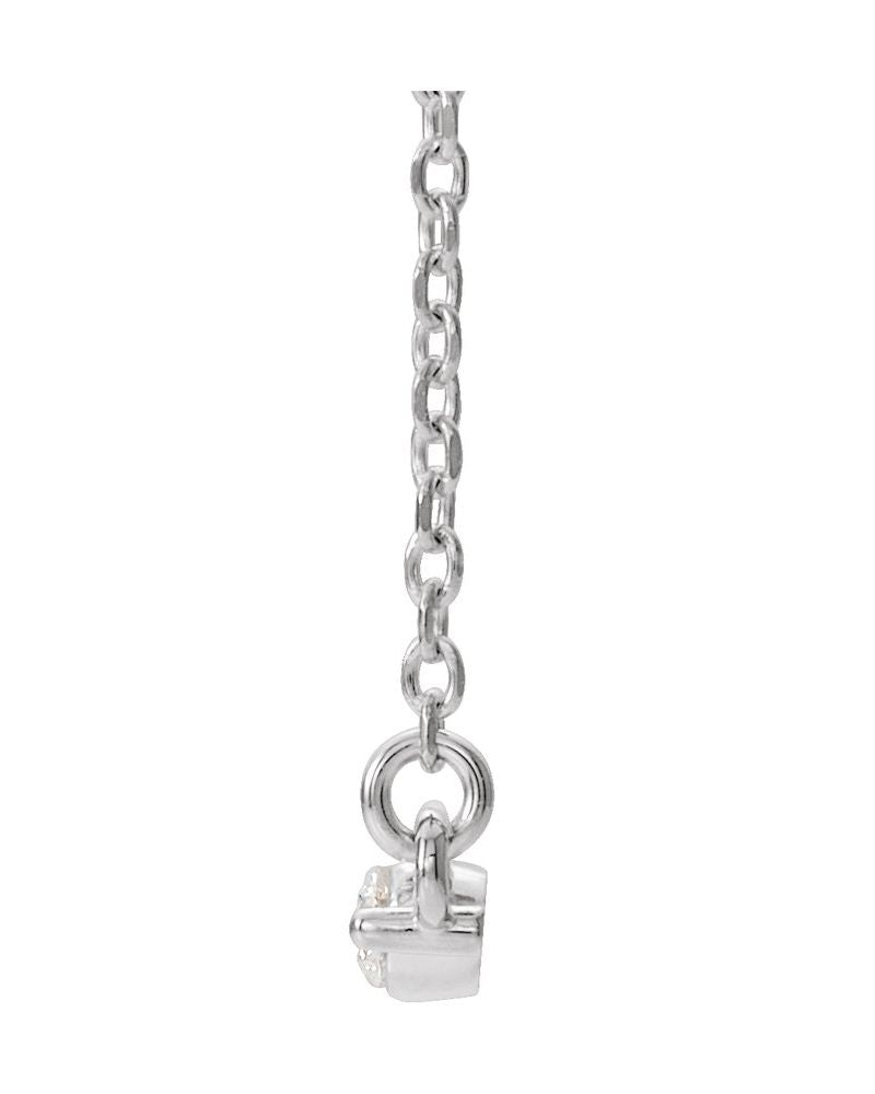 Colar Barra Cravejado em Ouro 14k com Diamantes de Laboratório