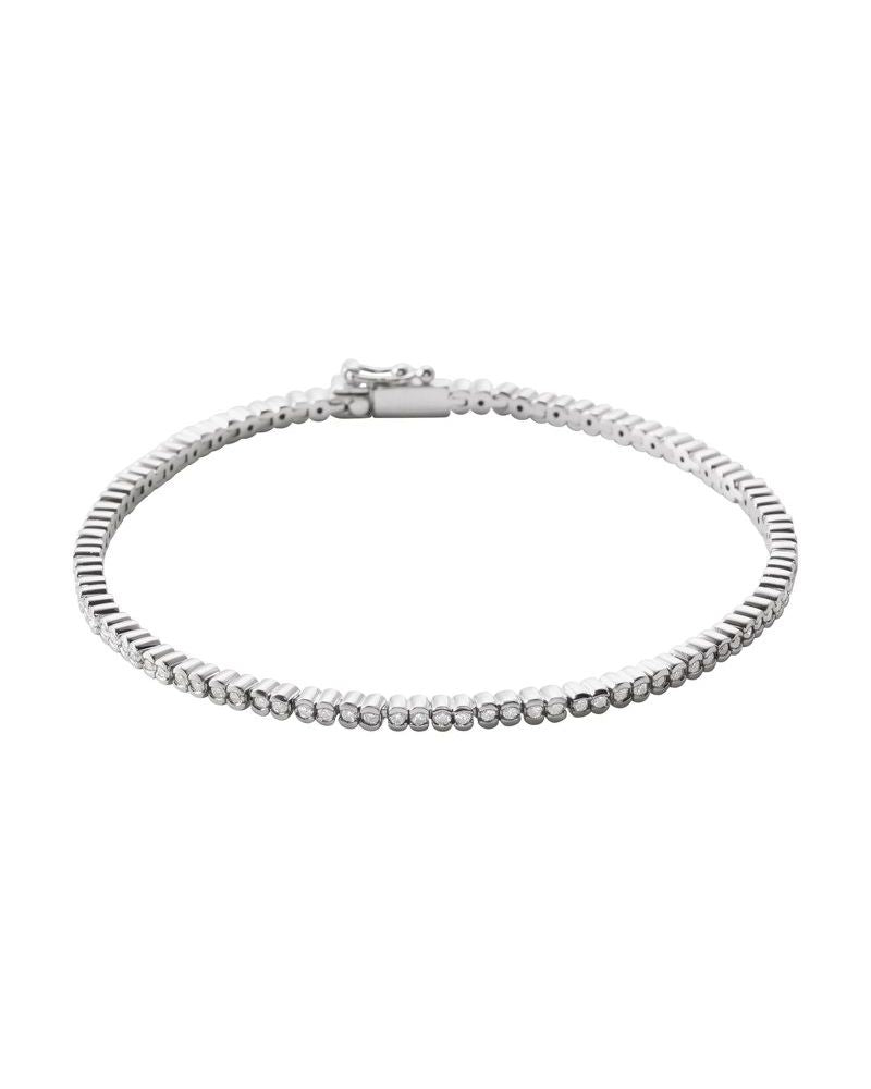 Pulseira Riviera com Cravação Bezel em Ouro 14k com Diamantes Naturais