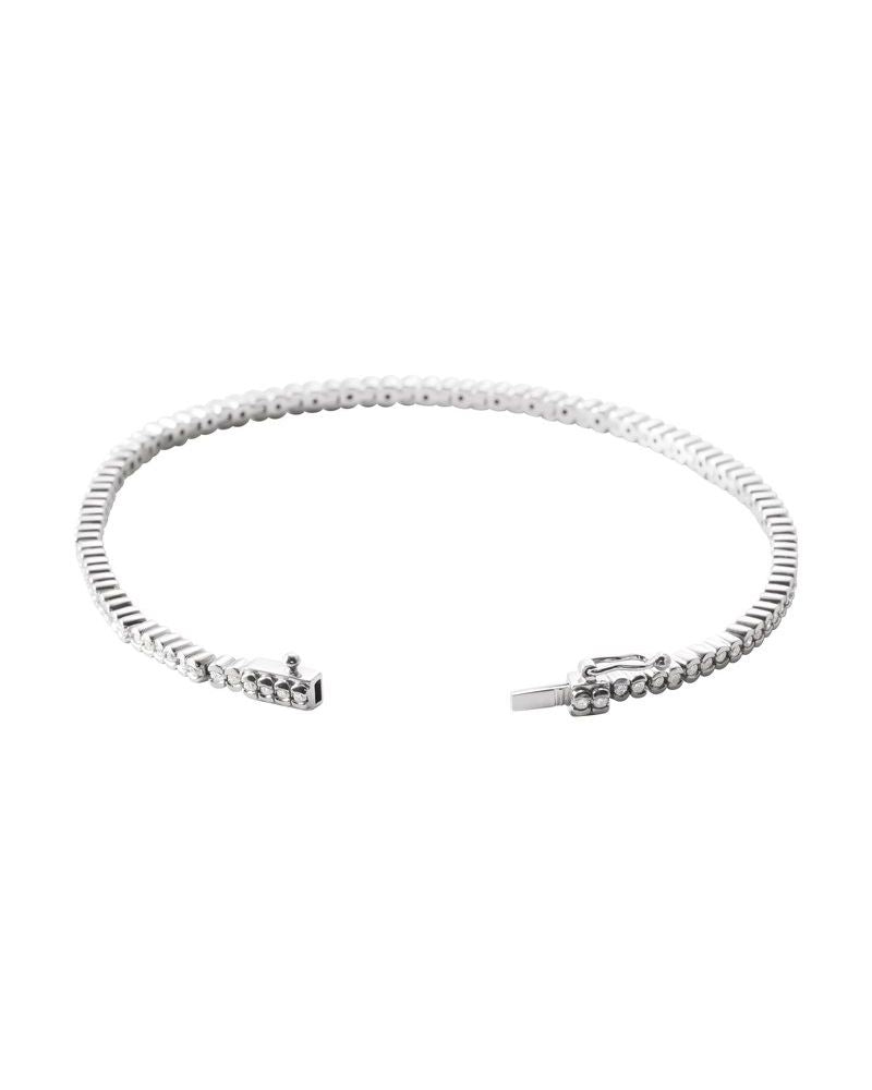 Pulseira Riviera com Cravação Bezel em Ouro 14k com Diamantes Naturais