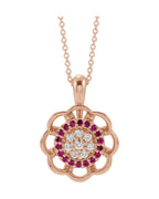 Colar Cluster Halo em Ouro 14k com Diamantes Naturais