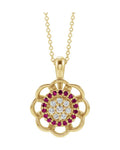 Colar Cluster Halo em Ouro 14k com Diamantes Naturais
