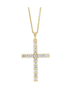 Colar Cruz Cravejado em Ouro 14k com Diamantes de Laboratório – Modelo 2