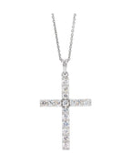 Colar Cruz Cravejado em Ouro 14k com Diamantes de Laboratório – Modelo 2