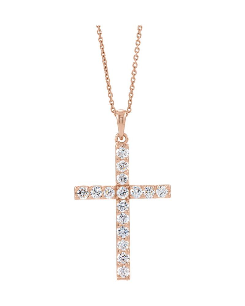 Colar Cruz Cravejado em Ouro 14k com Diamantes de Laboratório – Modelo 2