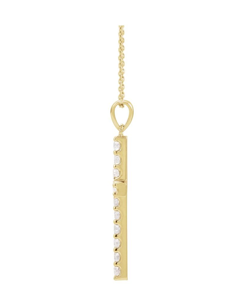 Colar Cruz Cravejado em Ouro 14k com Diamantes de Laboratório – Modelo 2