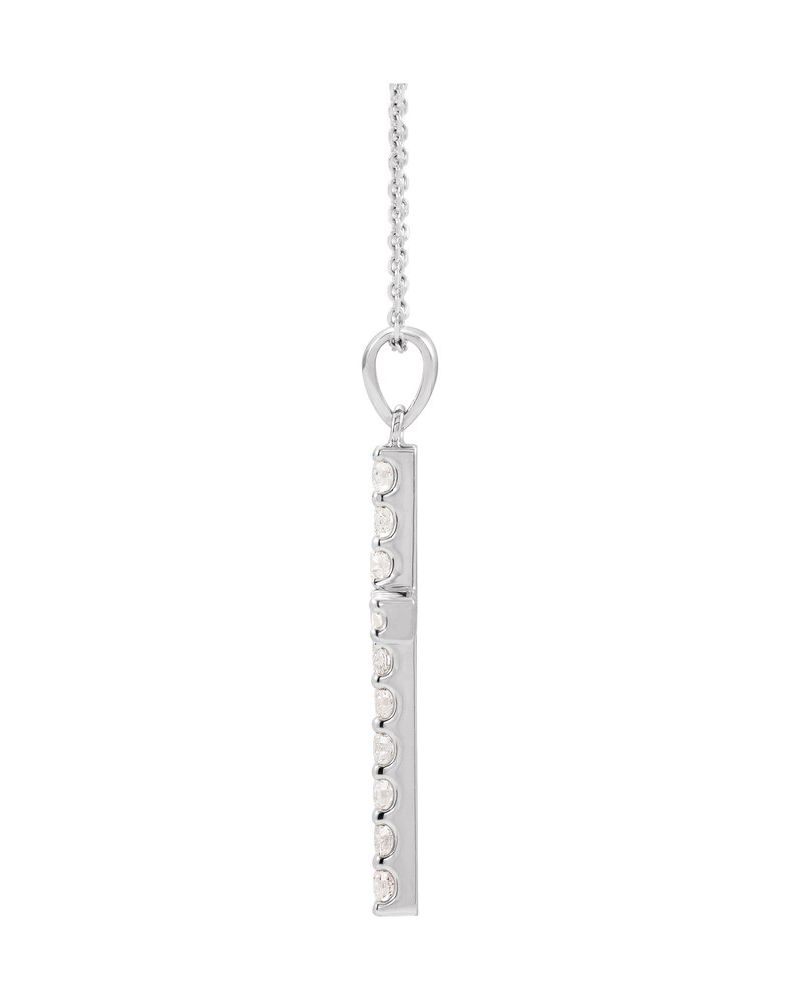 Colar Cruz Cravejado em Ouro 14k com Diamantes de Laboratório – Modelo 2