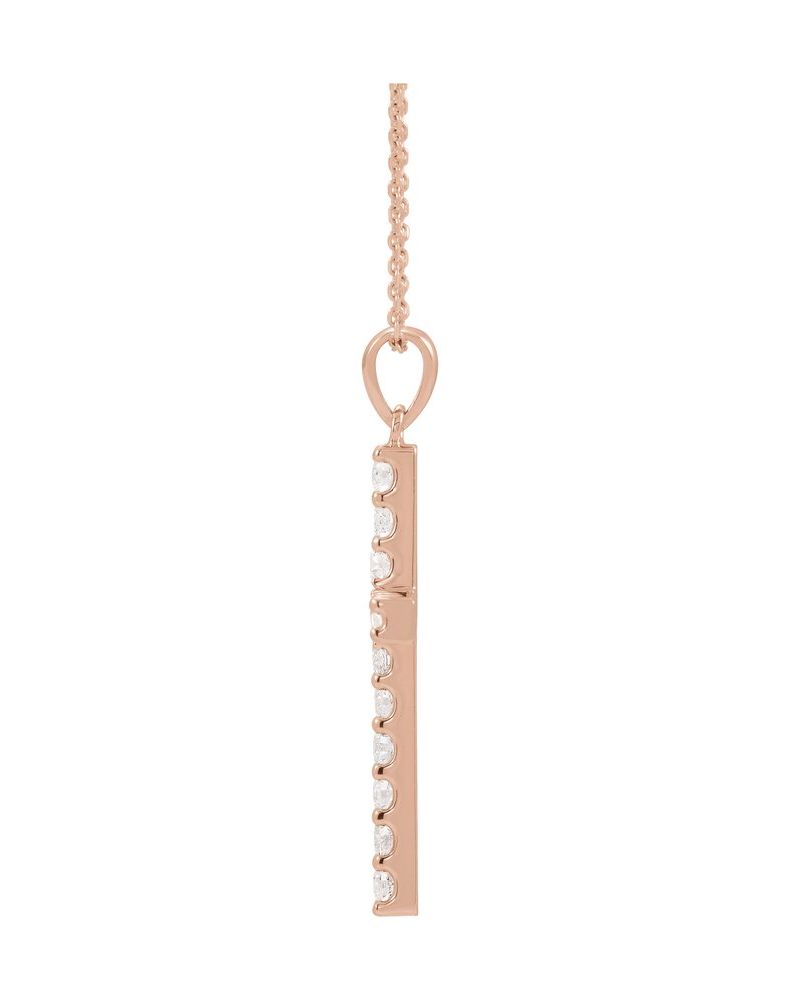 Colar Cruz Cravejado em Ouro 14k com Diamantes de Laboratório – Modelo 2
