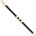 Pulseira Masculina Esp Santo/couro Prt 5MM