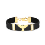 Pulseira Masculina Esp Santo/couro Prt 1CM