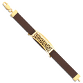 Pulseira Masculina Placa Triangulo Vzd Marrom