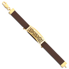 Pulseira Masculina Placa Triangulo Vzd Marrom