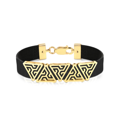 Pulseira Masculina Caixa Triangulo Vzd Prt